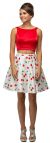 Main image of Cherry Print Short Two Piece Party Homecoming Dress